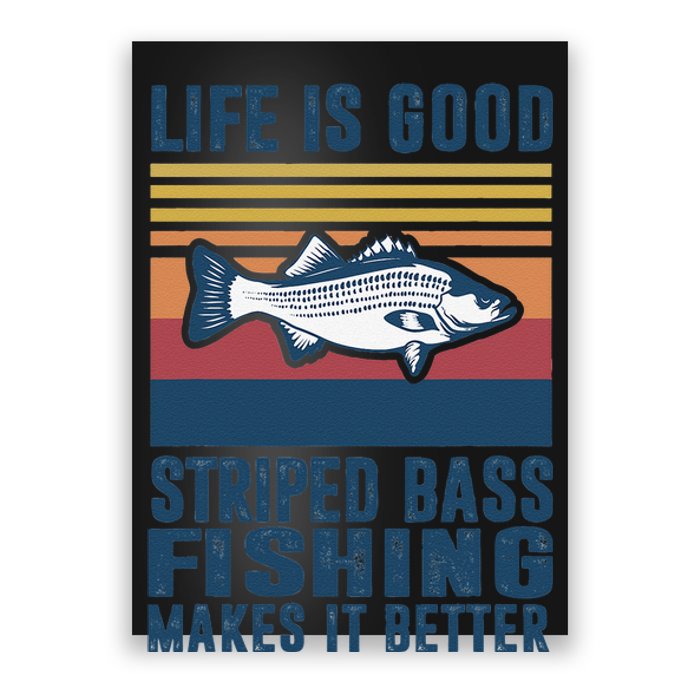 Striped Bass Fishing Gifts Saltwater Fish Striped Bass Poster