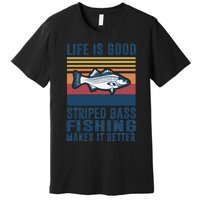 Striped Bass Fishing Gifts Saltwater Fish Striped Bass Premium T-Shirt