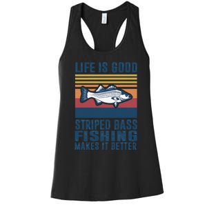 Striped Bass Fishing Gifts Saltwater Fish Striped Bass Women's Racerback Tank