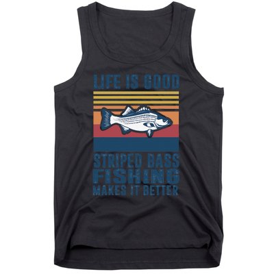 Striped Bass Fishing Gifts Saltwater Fish Striped Bass Tank Top