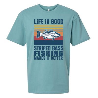 Striped Bass Fishing Gifts Saltwater Fish Striped Bass Sueded Cloud Jersey T-Shirt