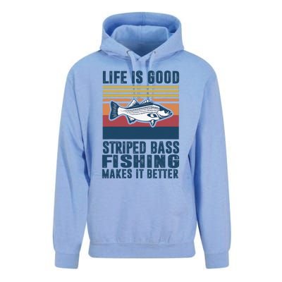 Striped Bass Fishing Gifts Saltwater Fish Striped Bass Unisex Surf Hoodie