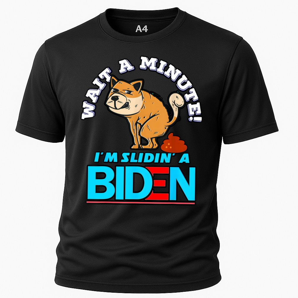 Slidin Biden Funny Dog Trump Political Sarcasm Cooling Performance Crew T-Shirt