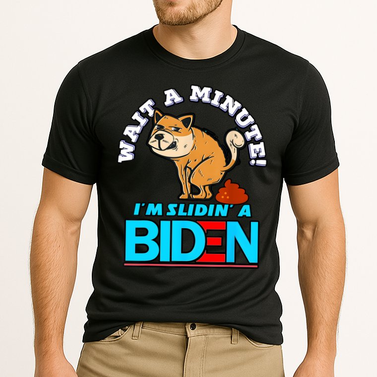 Slidin Biden Funny Dog Trump Political Sarcasm Cooling Performance Crew T-Shirt