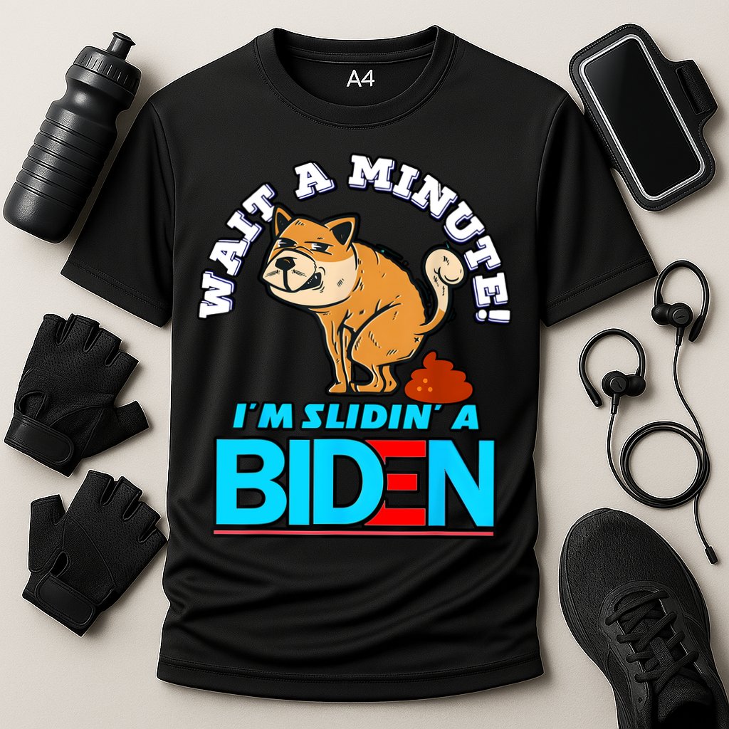 Slidin Biden Funny Dog Trump Political Sarcasm Cooling Performance Crew T-Shirt
