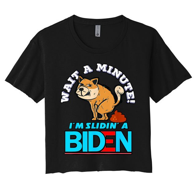 Slidin Biden Funny Dog Trump Political Sarcasm Crop Top