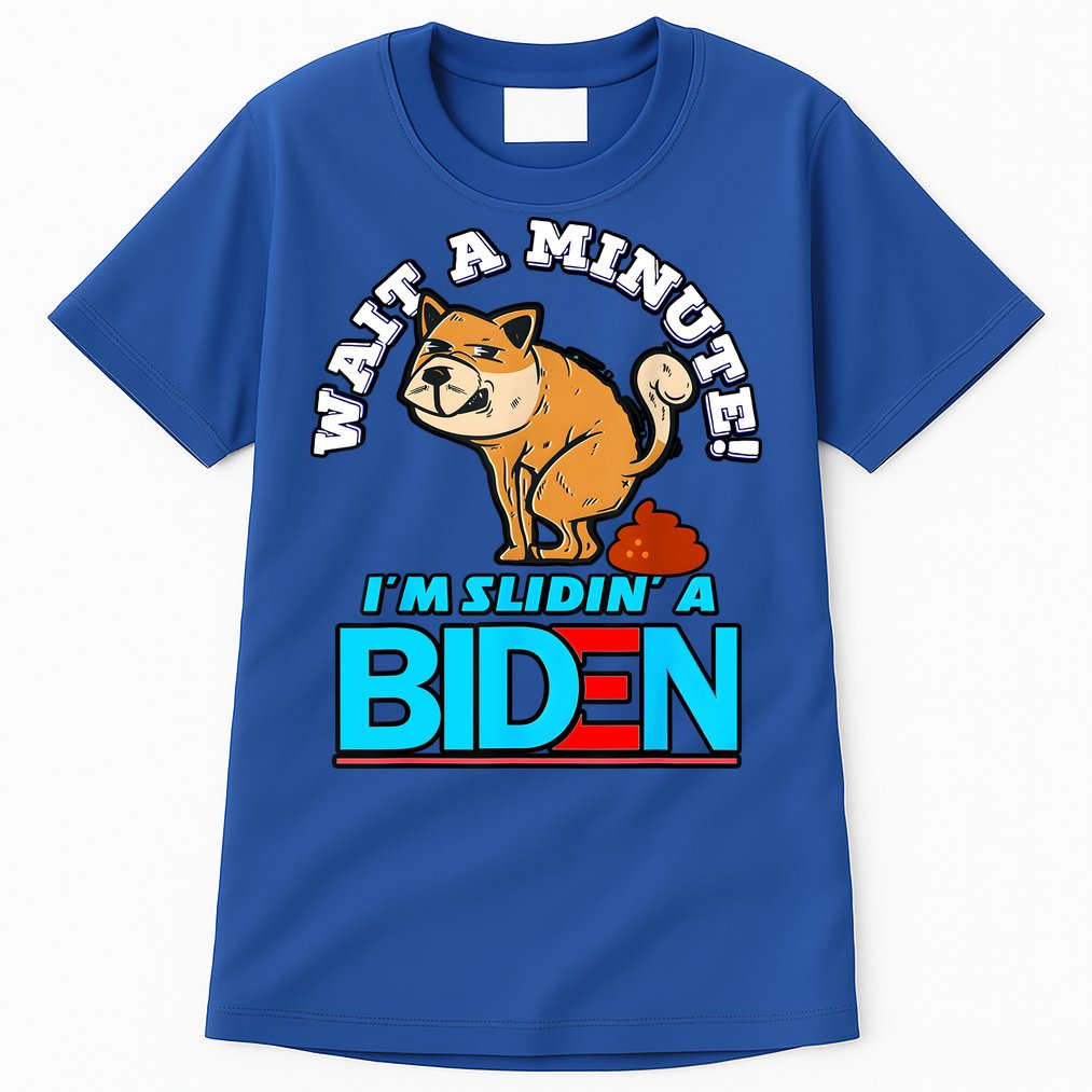 Slidin Biden Funny Dog Trump Political Sarcasm Tall T-Shirt