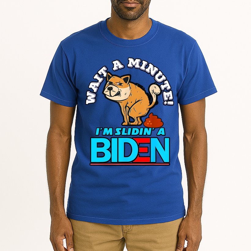 Slidin Biden Funny Dog Trump Political Sarcasm Tall T-Shirt