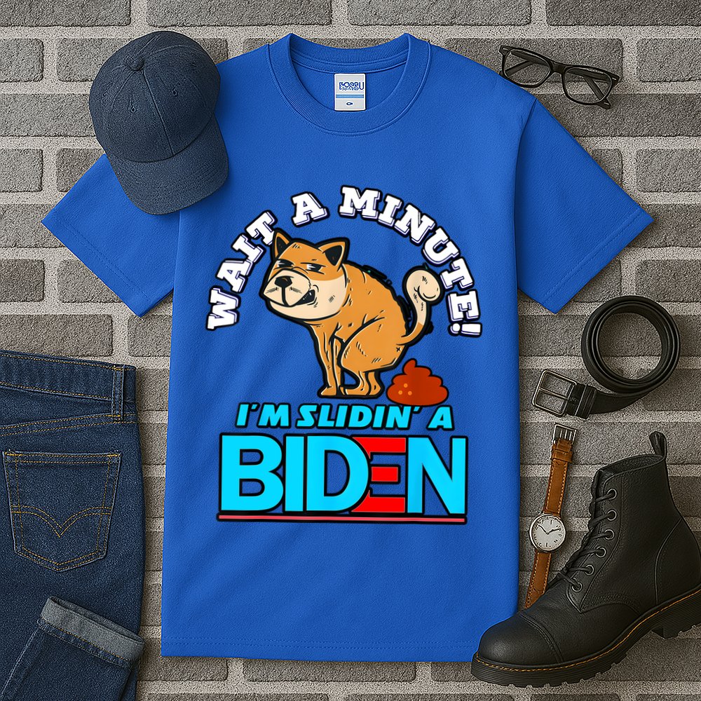 Slidin Biden Funny Dog Trump Political Sarcasm Tall T-Shirt