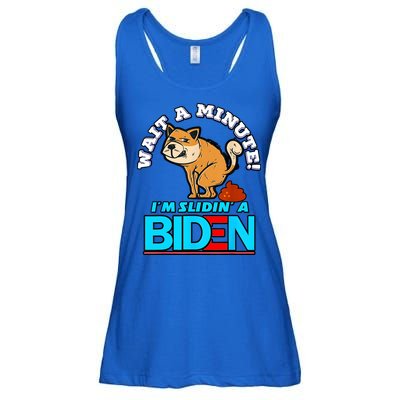Slidin Biden Funny Dog Trump Political Sarcasm Ladies Essential Flowy Tank