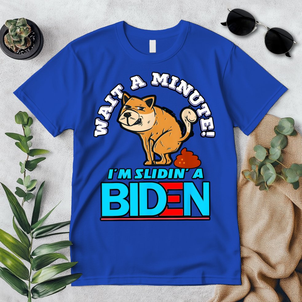 Slidin Biden Funny Dog Trump Political Sarcasm Premium T-Shirt