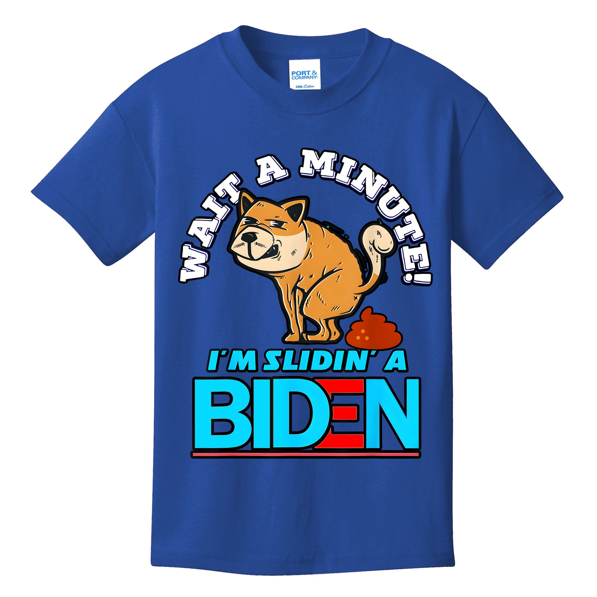Slidin Biden Funny Dog Trump Political Sarcasm Kids T-Shirt