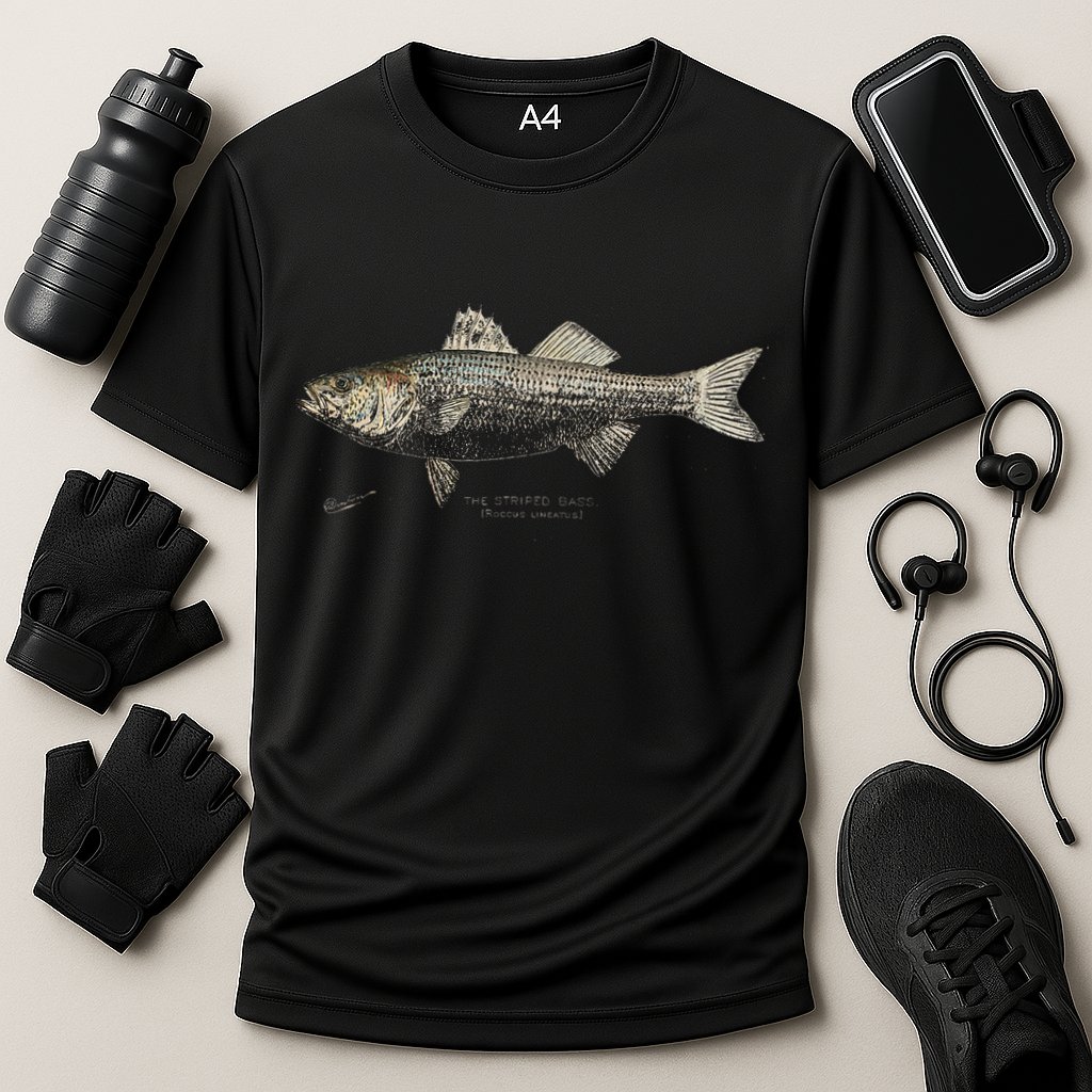 Striped Bass Fishing Cooling Performance Crew T-Shirt
