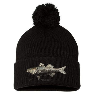 Striped Bass Fishing Pom Pom 12in Knit Beanie