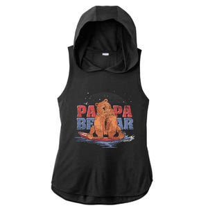 Surfing Bear Family Dad Cute Animal Daddy Papa Bear Gift Ladies PosiCharge Tri-Blend Wicking Draft Hoodie Tank