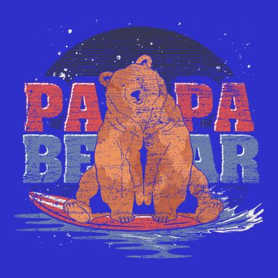 Surfing Bear Family Dad Cute Animal Daddy Papa Bear Gift T-Shirt