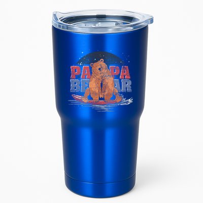 Surfing Bear Family Dad Cute Animal Daddy Papa Bear Gift Tumbler