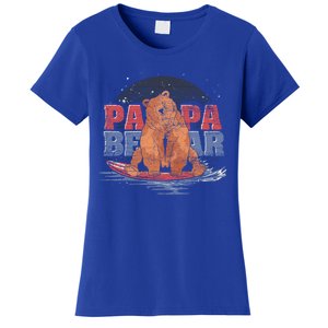 Surfing Bear Family Dad Cute Animal Daddy Papa Bear Gift Women's T-Shirt