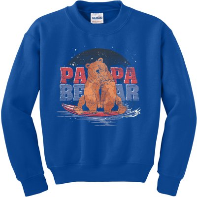 Surfing Bear Family Dad Cute Animal Daddy Papa Bear Gift Kids Sweatshirt