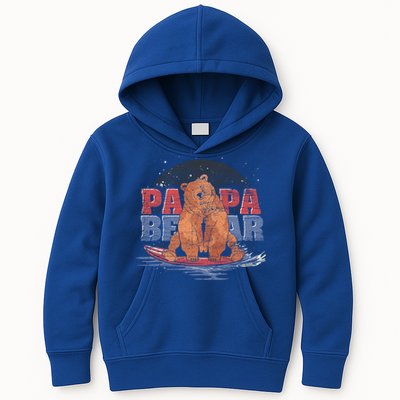 Surfing Bear Family Dad Cute Animal Daddy Papa Bear Gift Kids Hoodie