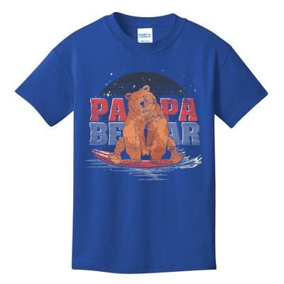 Surfing Bear Family Dad Cute Animal Daddy Papa Bear Gift Kids T-Shirt