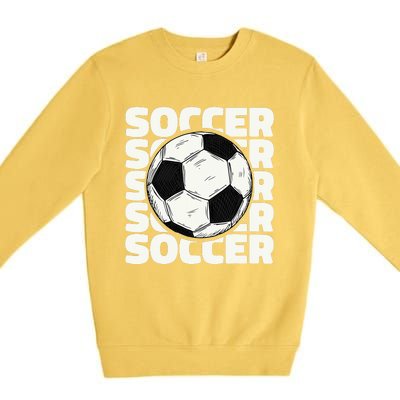 Soccer Ball Football Lover Sport Trending Premium Crewneck Sweatshirt