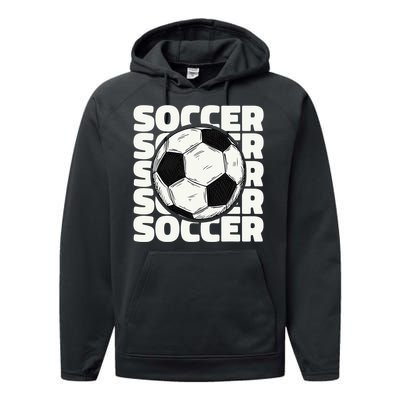 Soccer Ball Football Lover Sport Trending Performance Fleece Hoodie