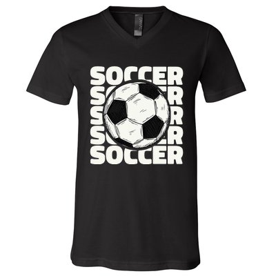 Soccer Ball Football Lover Sport Trending V-Neck T-Shirt