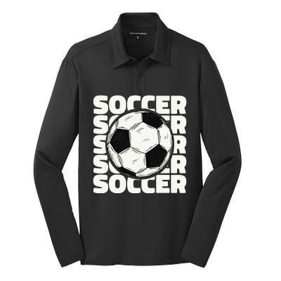 Soccer Ball Football Lover Sport Trending Silk Touch Performance Long Sleeve Polo