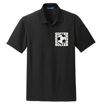 Soccer Ball Football Lover Sport Trending Dry Zone Grid Polo