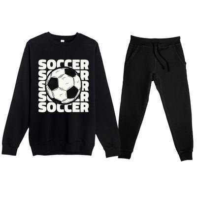 Soccer Ball Football Lover Sport Trending Premium Crewneck Sweatsuit Set