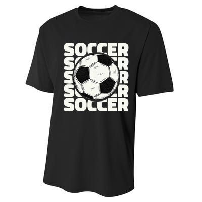 Soccer Ball Football Lover Sport Trending Performance Sprint T-Shirt