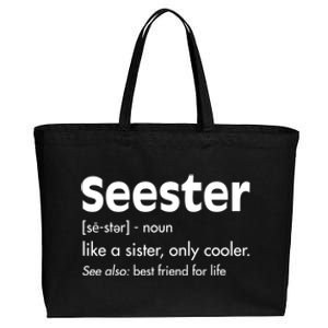 Sister Birthday Funny Gift With Funny Seester Definition Gift Cotton Canvas Jumbo Tote