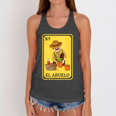 Spanishmexican Bingo Funny Gifts El Abuelo Women's Knotted Racerback Tank