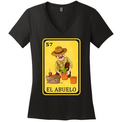 Spanishmexican Bingo Funny Gifts El Abuelo Women's V-Neck T-Shirt