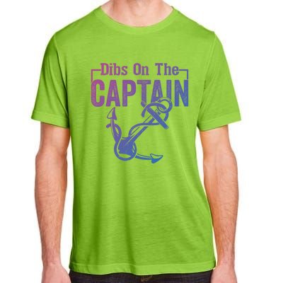 Sailor Boat Funny Captain Wife Dibs On The Captain Gift Adult ChromaSoft Performance T-Shirt