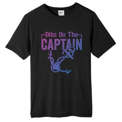 Sailor Boat Funny Captain Wife Dibs On The Captain Gift Tall Fusion ChromaSoft Performance T-Shirt