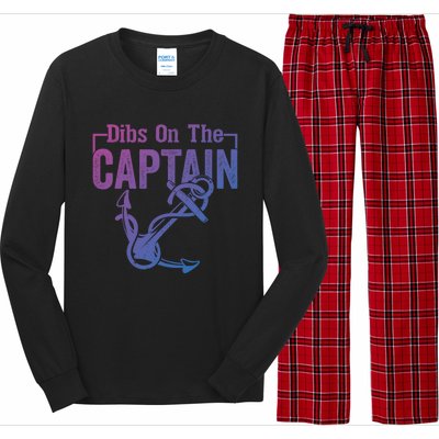 Sailor Boat Funny Captain Wife Dibs On The Captain Gift Long Sleeve Pajama Set