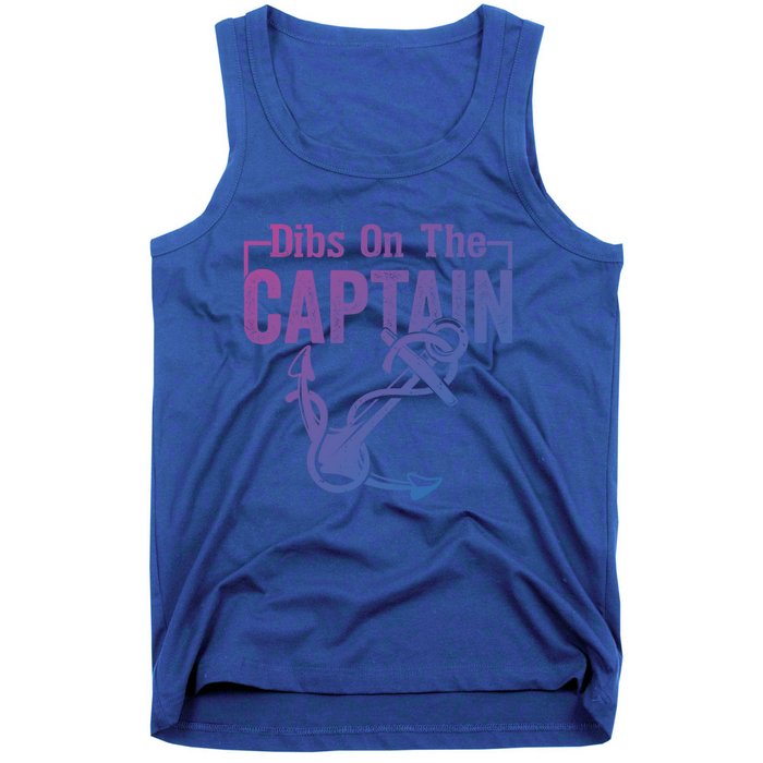 Sailor Boat Funny Captain Wife Dibs On The Captain Gift Tank Top