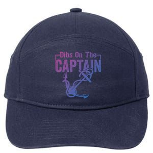 Sailor Boat Funny Captain Wife Dibs On The Captain Gift 7-Panel Snapback Hat