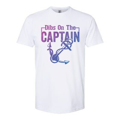 Sailor Boat Funny Captain Wife Dibs On The Captain Gift Softstyle CVC T-Shirt