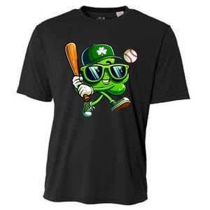 Shamrock Baseball Funny St Patricks Day Cooling Performance Crew T-Shirt