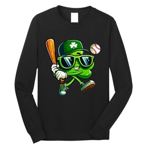 Shamrock Baseball Funny St Patricks Day Long Sleeve Shirt