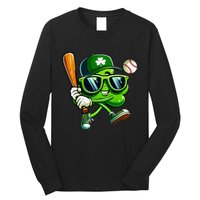 Shamrock Baseball Funny St Patricks Day Long Sleeve Shirt