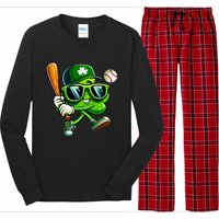 Shamrock Baseball Funny St Patricks Day Long Sleeve Pajama Set