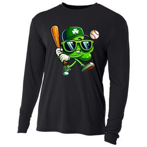 Shamrock Baseball Funny St Patricks Day Cooling Performance Long Sleeve Crew