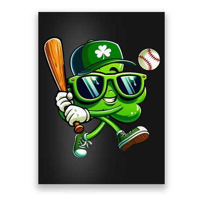 Shamrock Baseball Funny St Patricks Day Poster