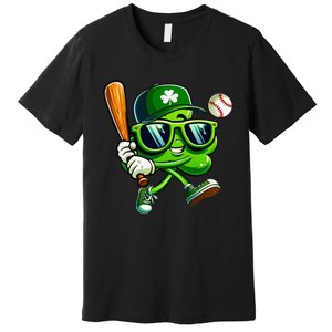 Shamrock Baseball Funny St Patricks Day Premium T-Shirt