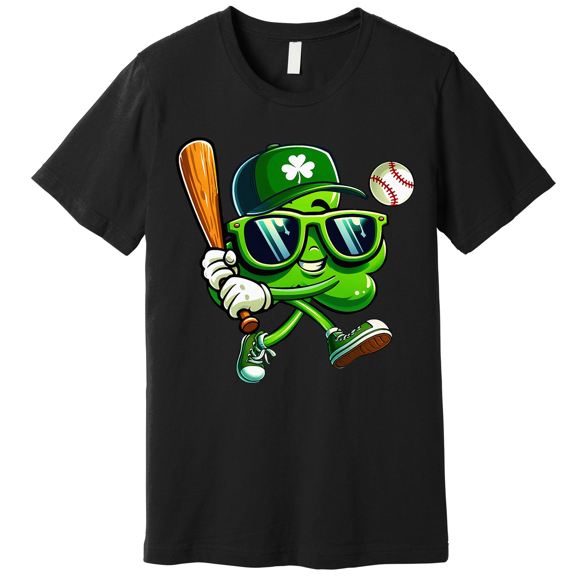 Shamrock Baseball Funny St Patricks Day Premium T-Shirt