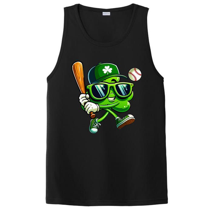 Shamrock Baseball Funny St Patricks Day PosiCharge Competitor Tank